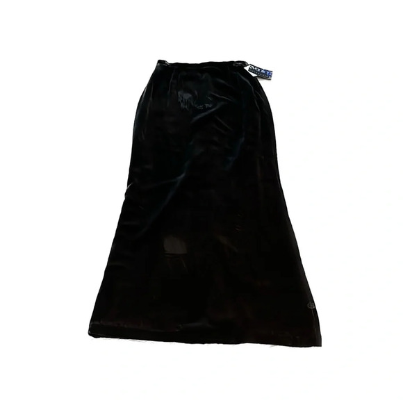 Kay Unger Black Velvet Maxi Skirt Sz 6 No Slit Grunge Whimsigoth Elegant 90s - Picture 3 of 12